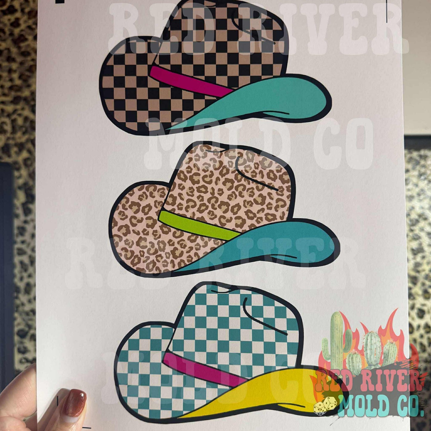 3 Poppies Cowboy Hat cardstock grab bag - Red River Mold Co