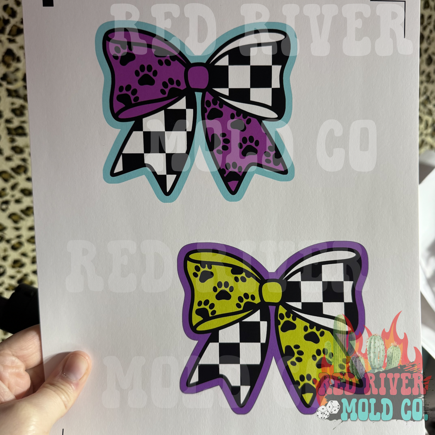 Whimsical Wiffs checkered paw print cardstock grab bag