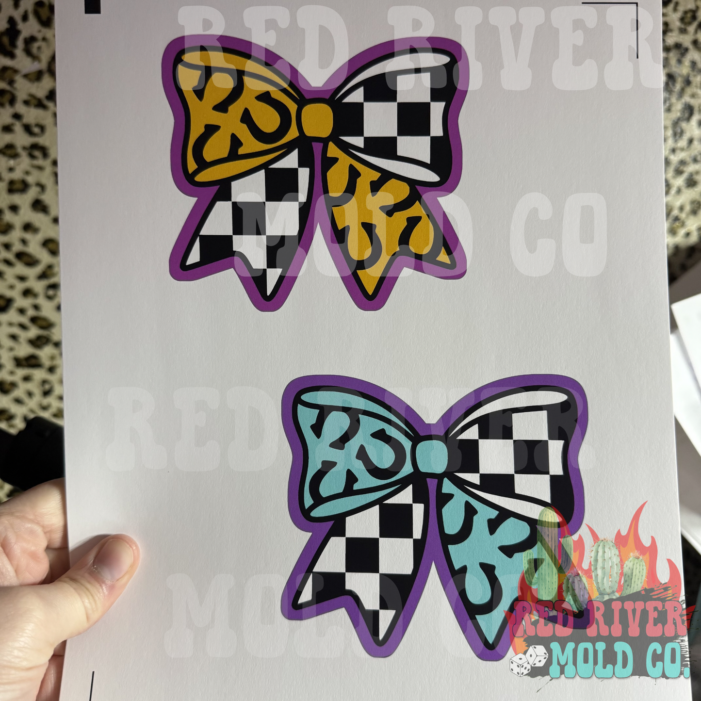 Whimsical Wiffs checkered horse shoe cardstock grab bag