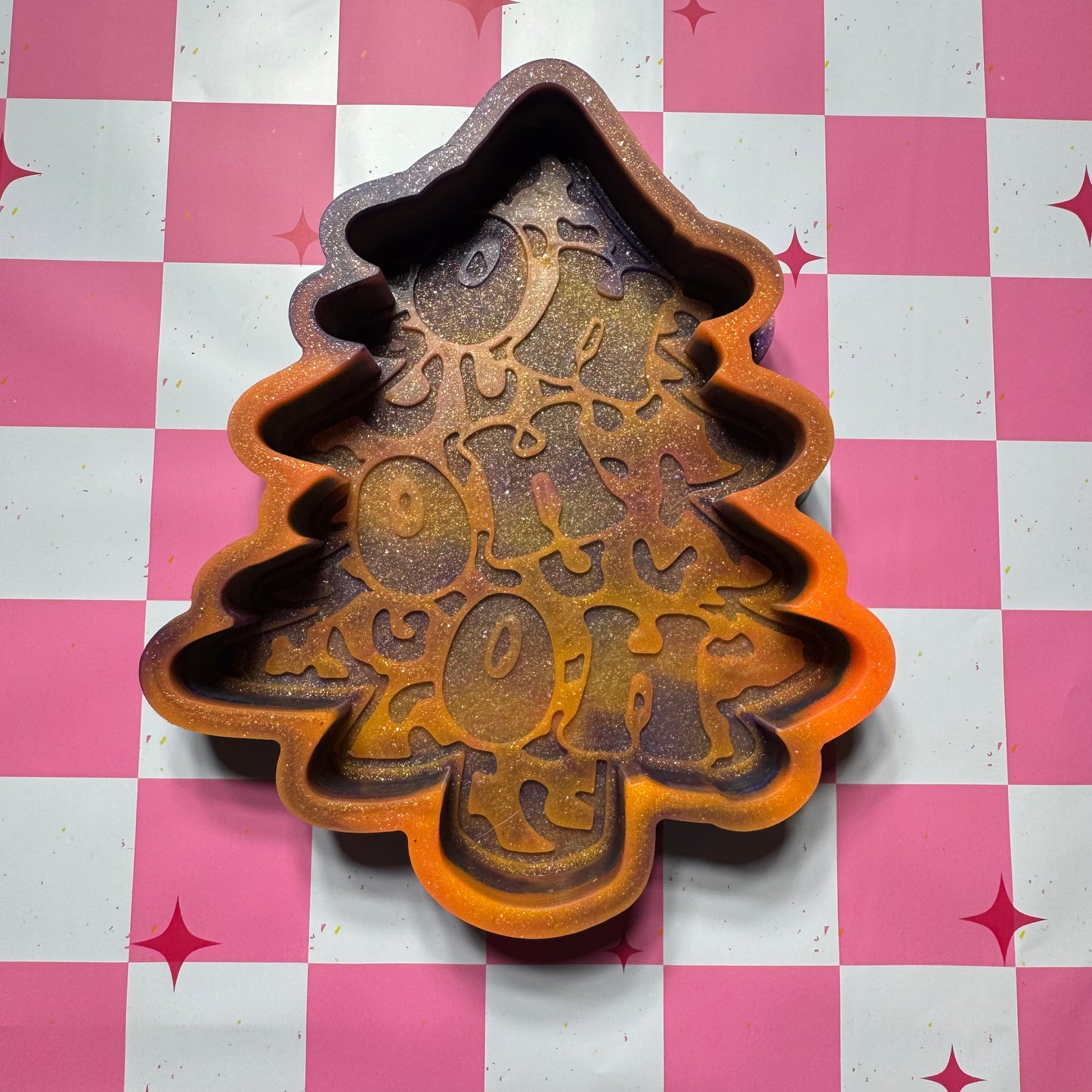 Leopard HO HO HO tree Destash Silicone Freshie Mold