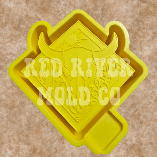 Aztec Desert Bull Skull Silicone Freshie Mold - Red River Mold Co