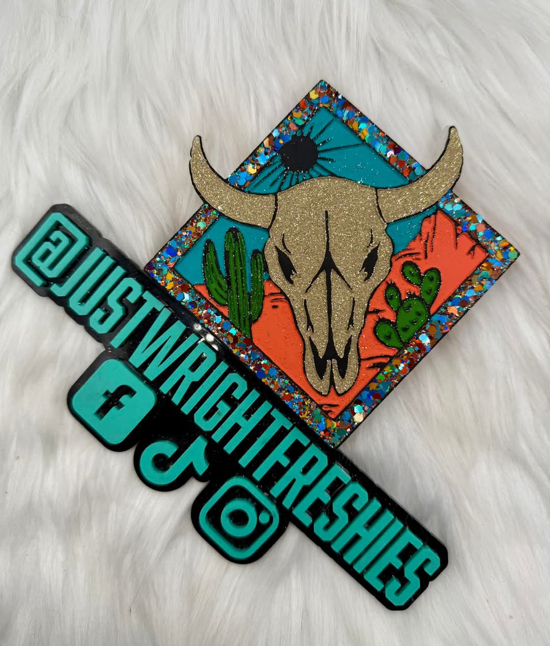 Aztec Desert Bull Skull Silicone Freshie Mold - Red River Mold Co