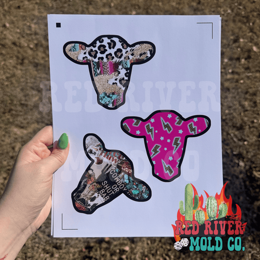 Bossy Boots Cow Head cardstock grab bag - Red River Mold Co