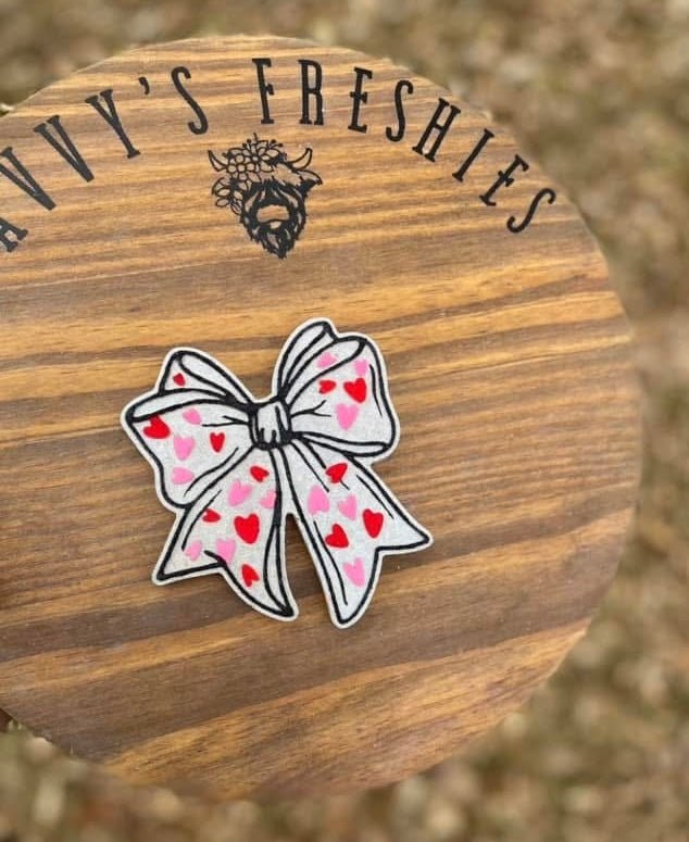 Bow with Hearts Silicone Freshie Mold - Red River Mold Co
