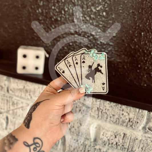 Bronc Rider Western Deck of Cards Silicone Freshie Mold - Red River Mold Co