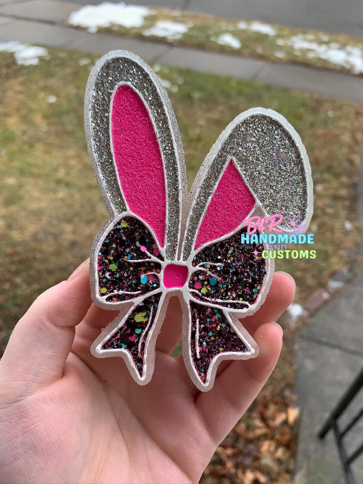 Bunny Ears with a Bow Silicone Freshie Mold - Red River Mold Co