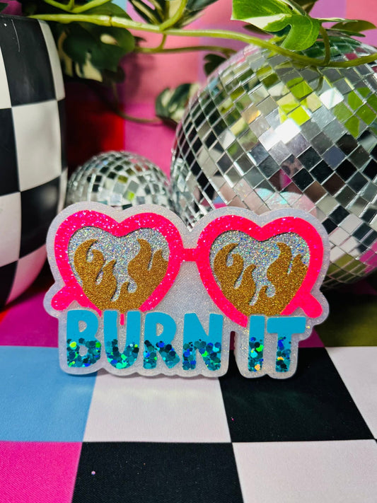 Burn It Heart Glasses With Fire Silicone Freshie Mold - Red River Mold Co