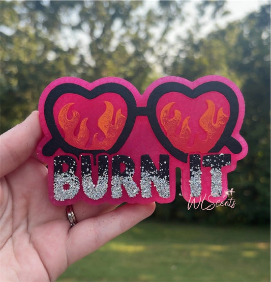 Burn It Heart Glasses With Fire Silicone Freshie Mold - Red River Mold Co