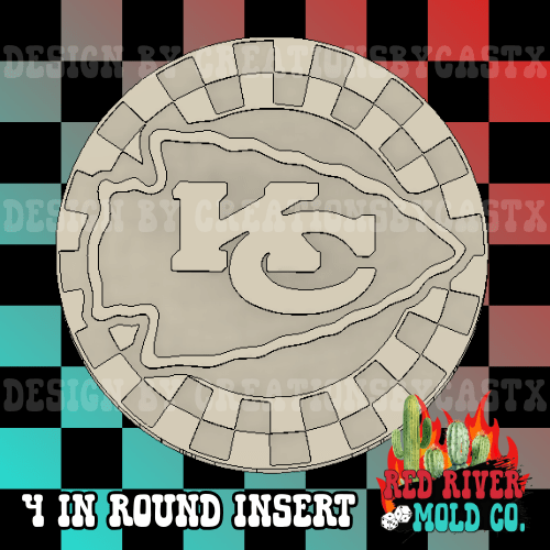 Checkered Arrowhead 4 in Round Mold Insert - Red River Mold Co