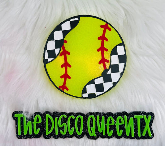 Checkered Baseball / Softball 4 in Round Mold Insert - Red River Mold Co