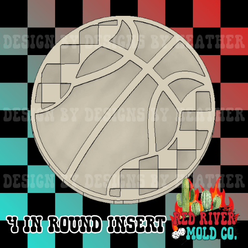Checkered Basketball 4 in Round Mold Insert - Red River Mold Co