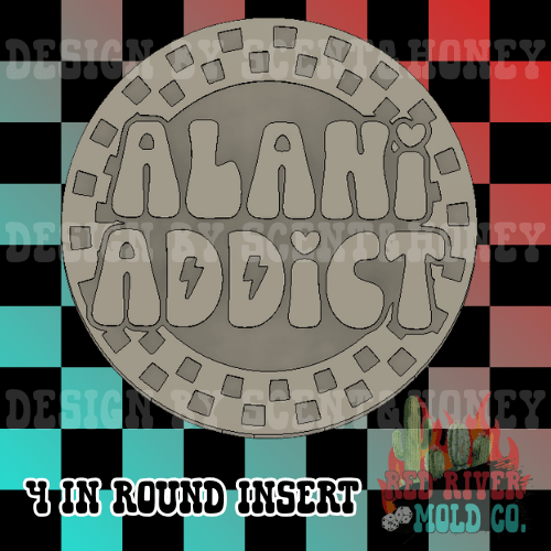 Checkered circle Alani Addict 4 in Round Mold Insert - Red River Mold Co