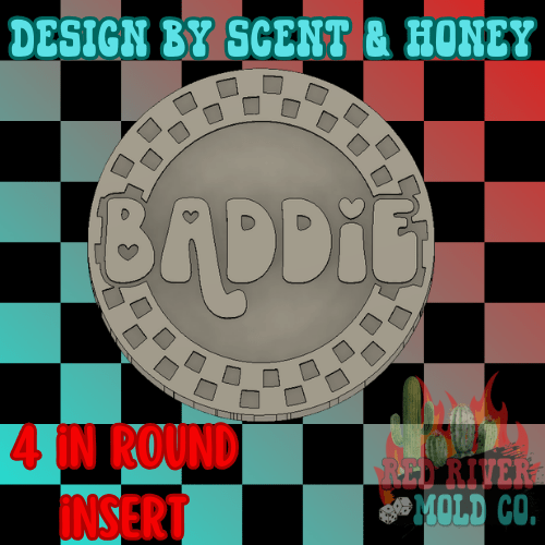 Checkered circle Baddie 4 in Round Mold Insert - Red River Mold Co