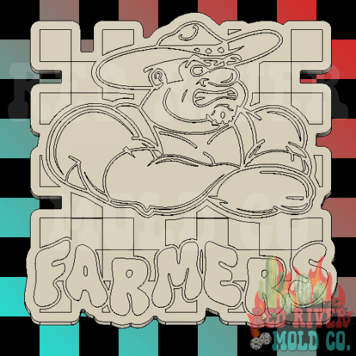 Checkered Farmers Silicone Freshie Mold - Red River Mold Co
