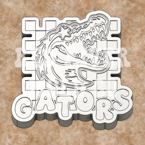 Checkered Gators With Star Eyes Mascot Silicone Freshie Mold RRMC Exclusive - Red River Mold Co