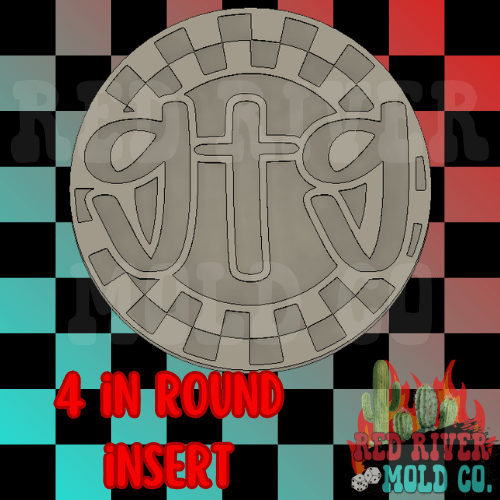 Checkered gtg 4 in Round Mold Insert - Red River Mold Co