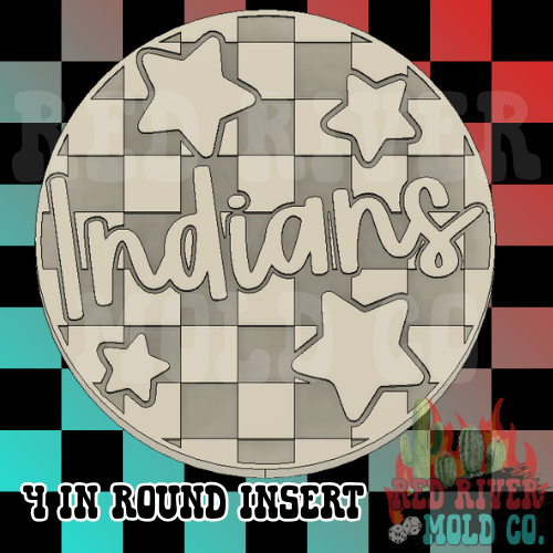 Checkered Indians With Stars 4 in Round Mold Insert - Red River Mold Co