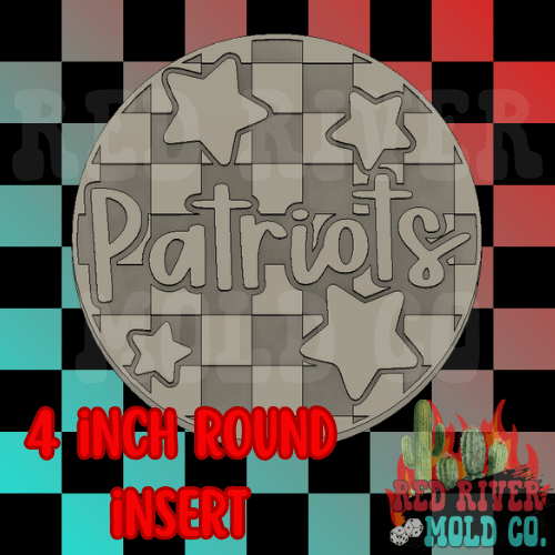 Checkered Patriots With Stars 4 in Round Mold Insert - Red River Mold Co