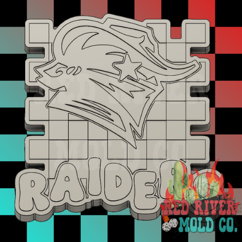 Checkered Raiders With Star Eyes Mascot Silicone Freshie Mold RRMC Exclusive - Red River Mold Co