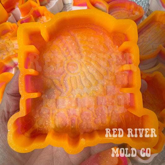 Checkered Star Eye Warriors Mascot Silicone Freshie Mold RRMC Exclusive - Red River Mold Co