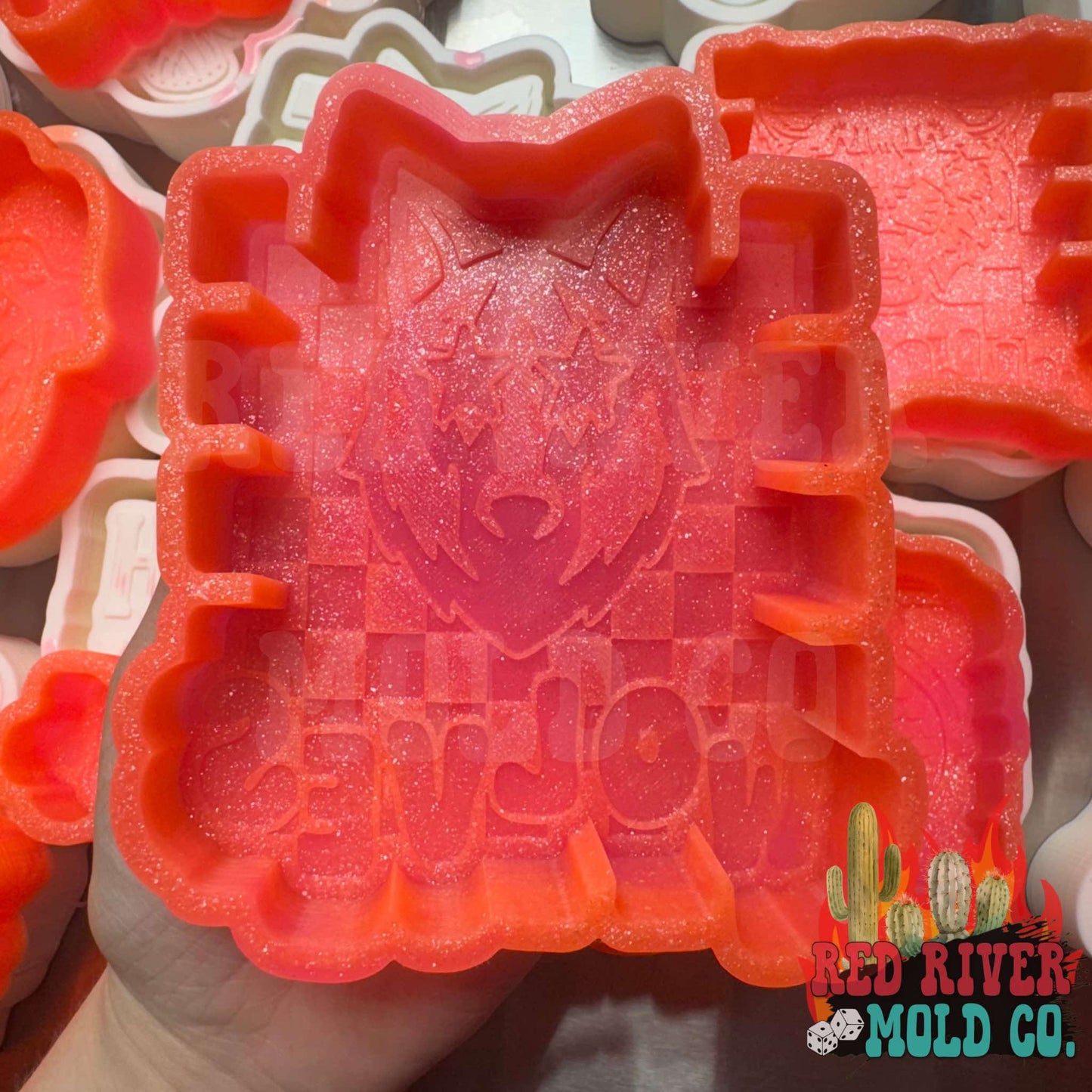 Checkered Star Eye Wolves Silicone Freshie Mold - Red River Mold Co