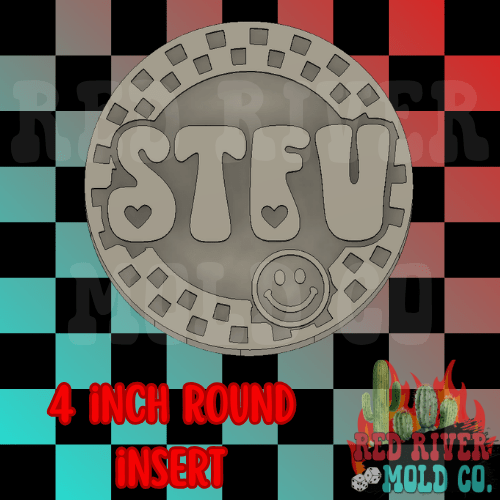 Checkered STFU 4 in Round Mold Insert - Red River Mold Co