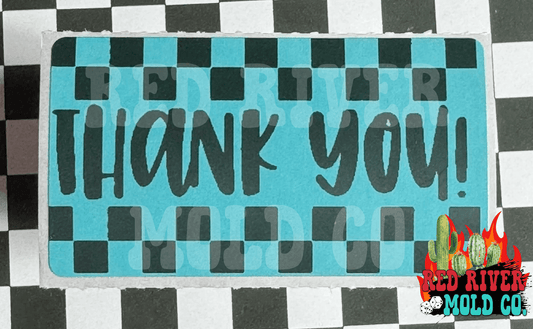 Checkered Thank You! Packing Stickers - Red River Mold Co