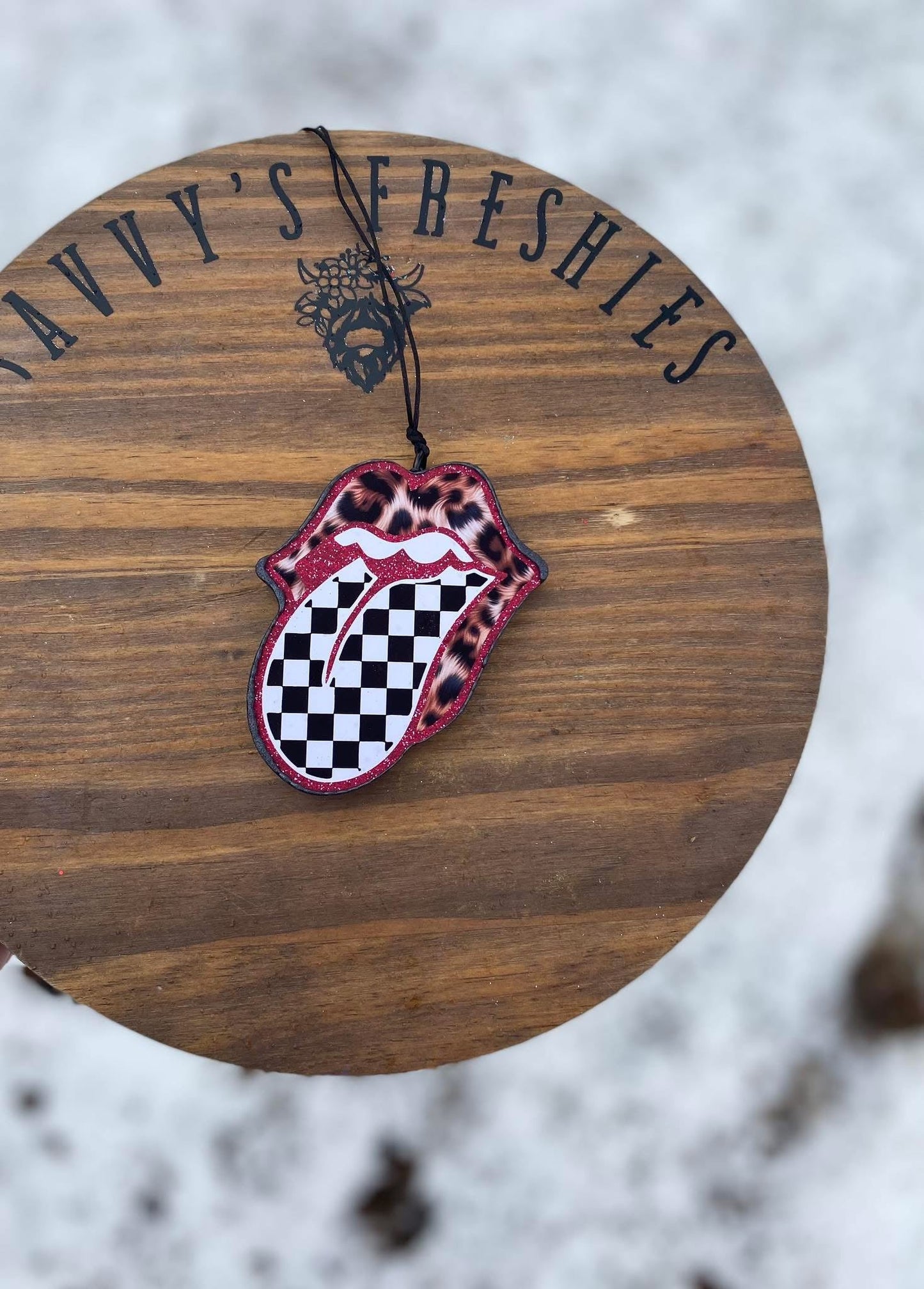 Checkered Tongue Silicone Freshie Mold - Red River Mold Co