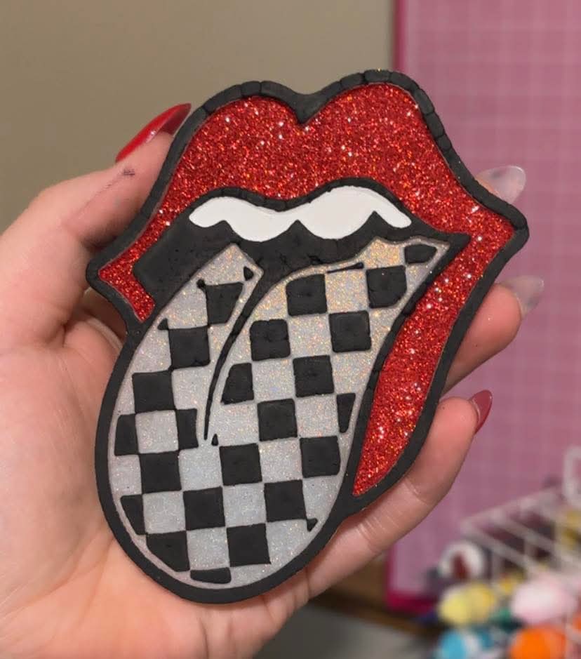 Checkered Tongue Silicone Freshie Mold - Red River Mold Co