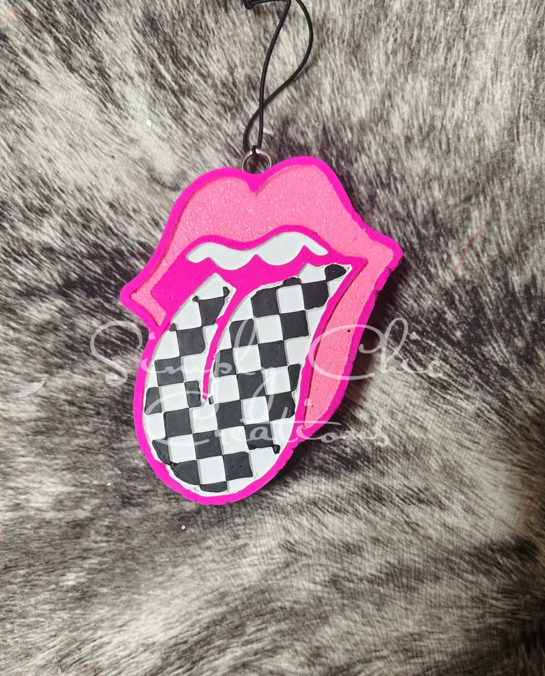 Checkered Tongue Silicone Freshie Mold - Red River Mold Co