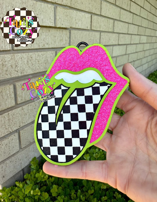 Checkered Tongue Silicone Freshie Mold - Red River Mold Co