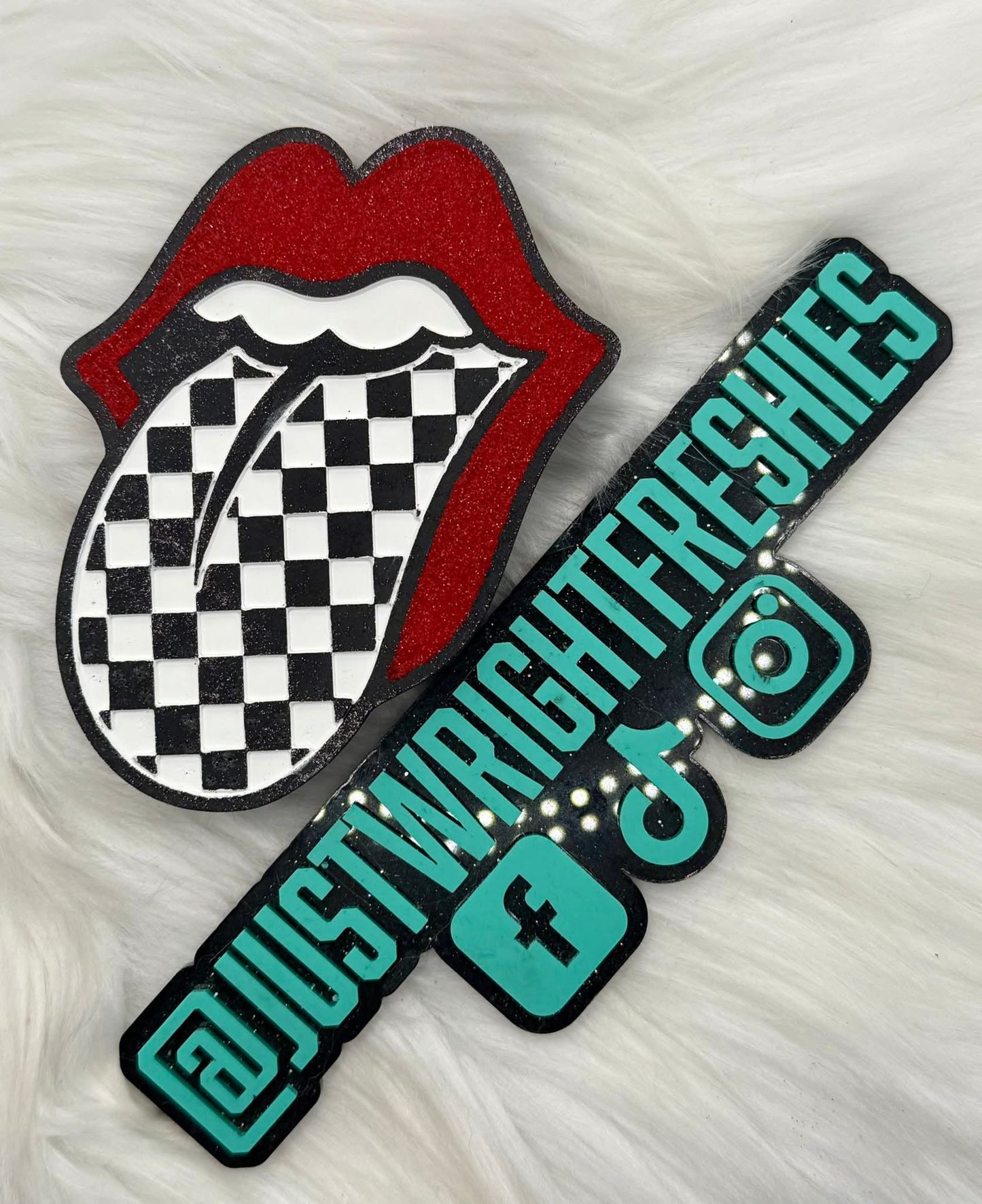 Checkered Tongue Silicone Freshie Mold - Red River Mold Co