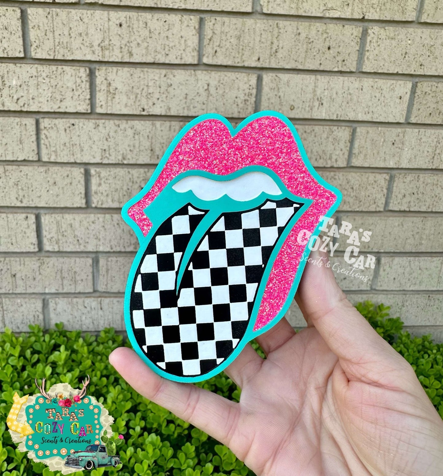 Checkered Tongue Silicone Freshie Mold - Red River Mold Co