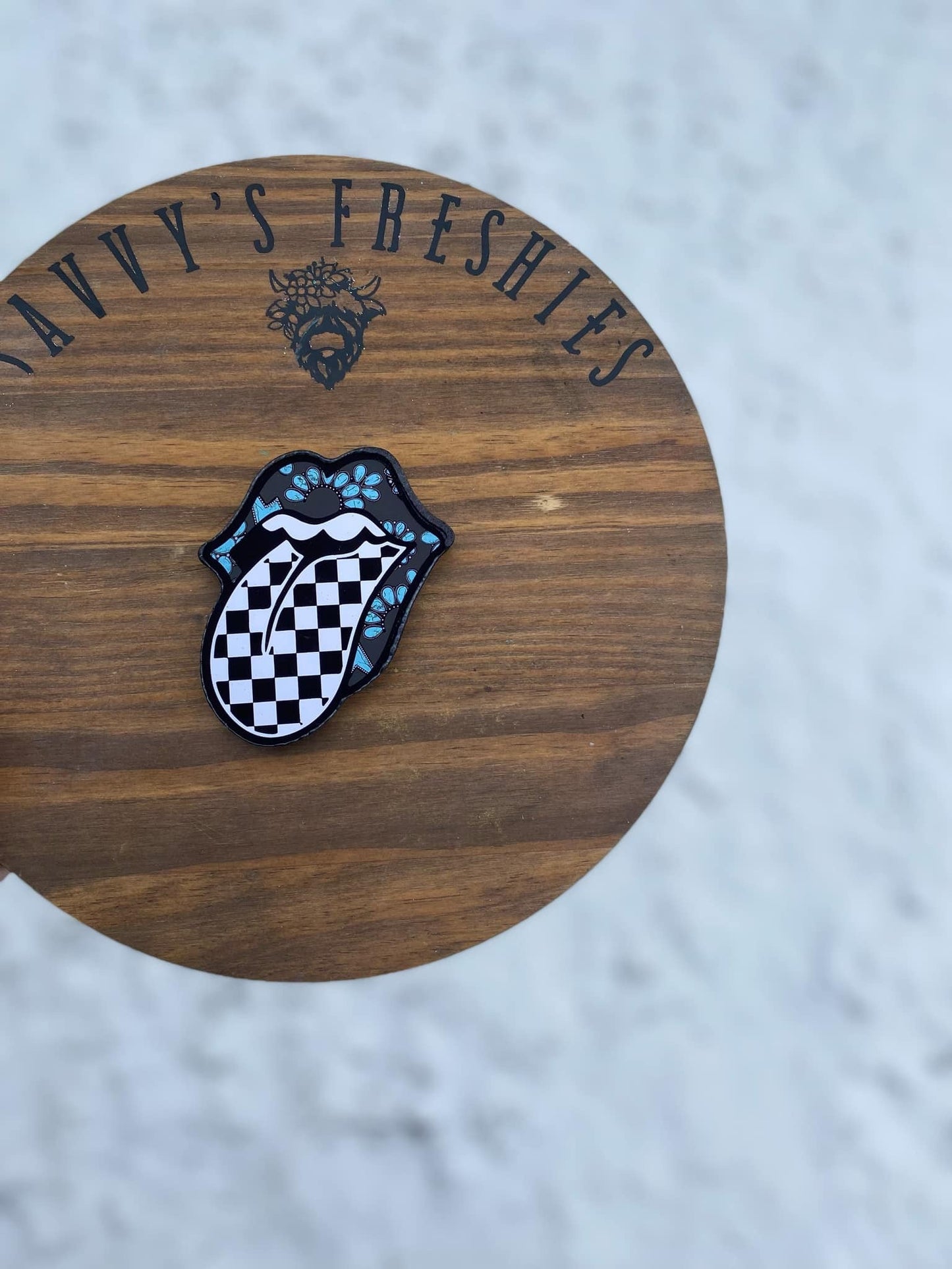 Checkered Tongue Silicone Freshie Mold - Red River Mold Co