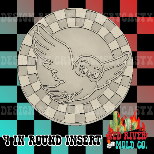 Checkered Wig Owl 4 in Round Mold Insert - Red River Mold Co