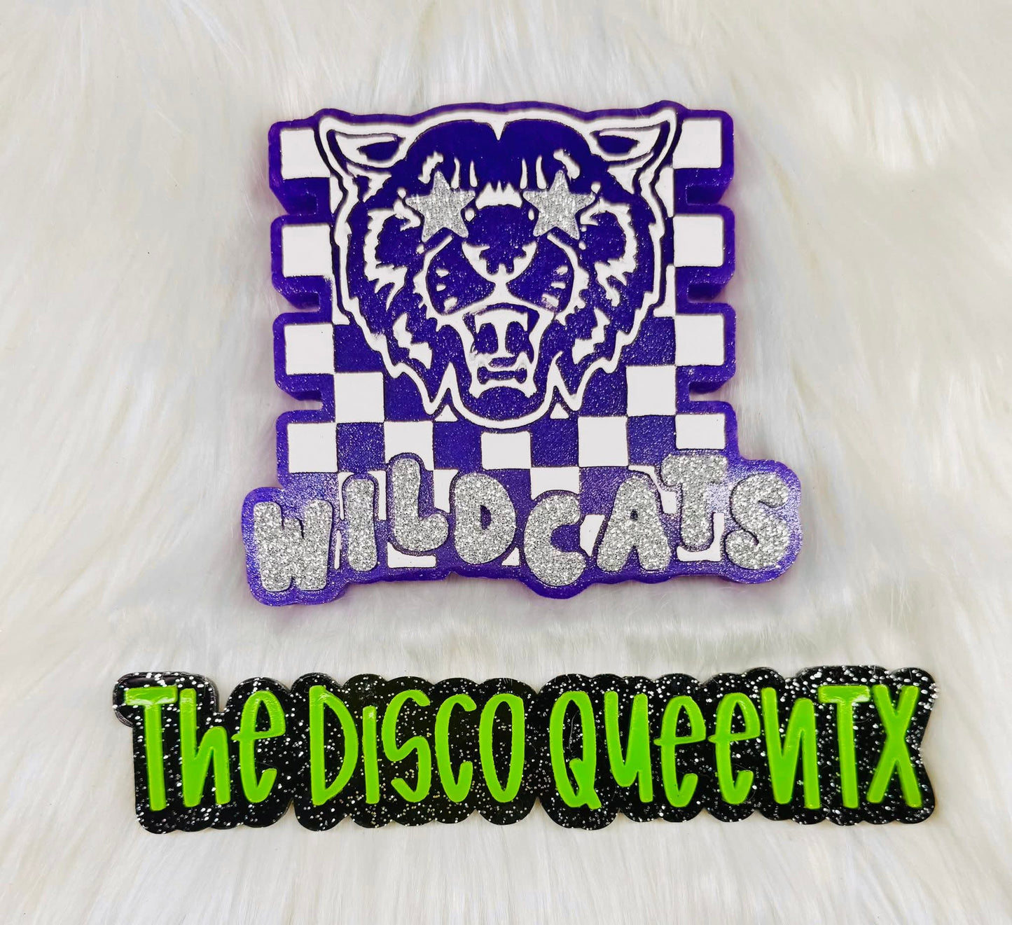 Checkered WildCat With Star Eyes Mascot Silicone Freshie Mold RRMC Exclusive - Red River Mold Co