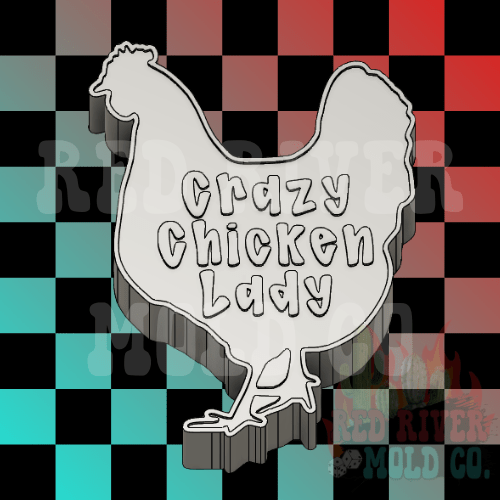 Crazy Chicken Lady Silicone Freshie Mold - Red River Mold Co
