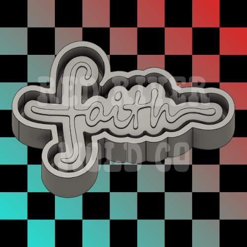 Cursive Faith Silicone Freshie Mold - Red River Mold Co