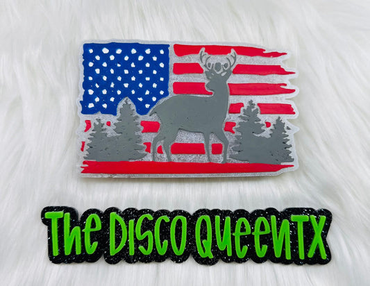 Deer In The Woods Flag Silicone Freshie Mold - Red River Mold Co