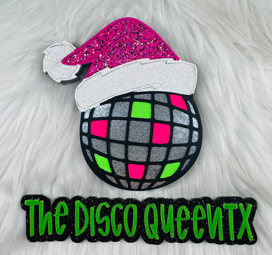 Disco Ball with a santa hat Silicone Freshie Mold - Red River Mold Co