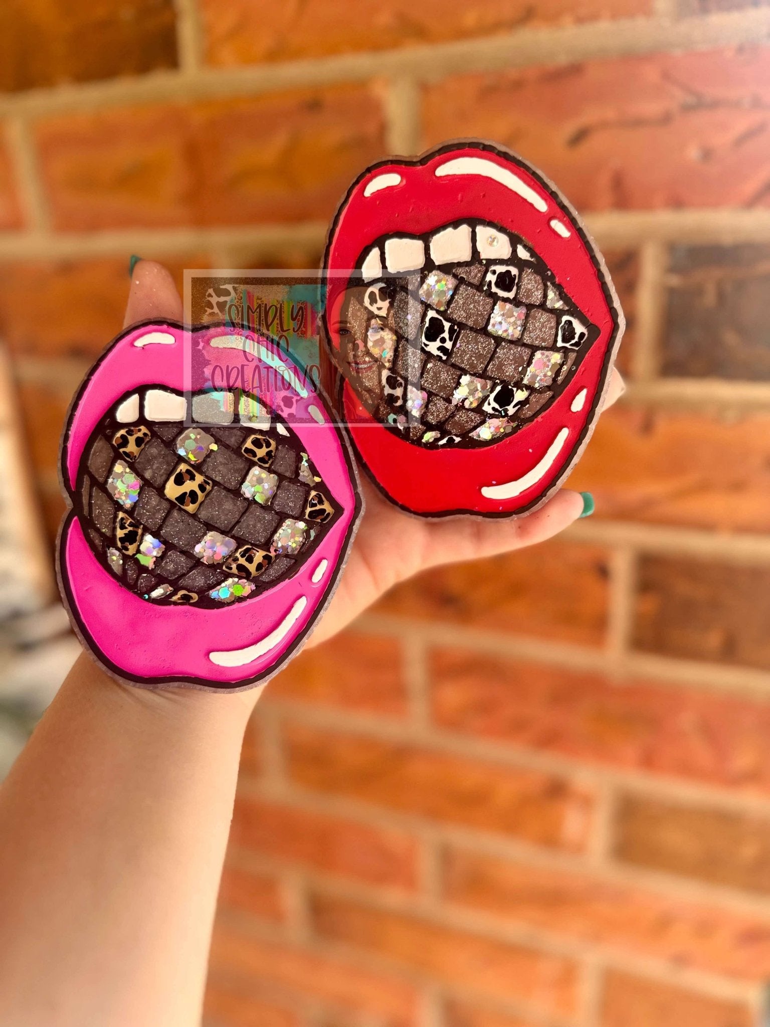 Disco mouth and lips Silicone Freshie Mold - Red River Mold Co