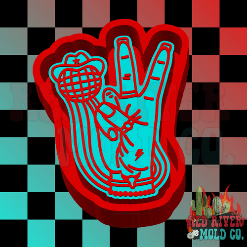 Disco Peace Hand Silicone Freshie Mold (AGS Mold) - Red River Mold Co