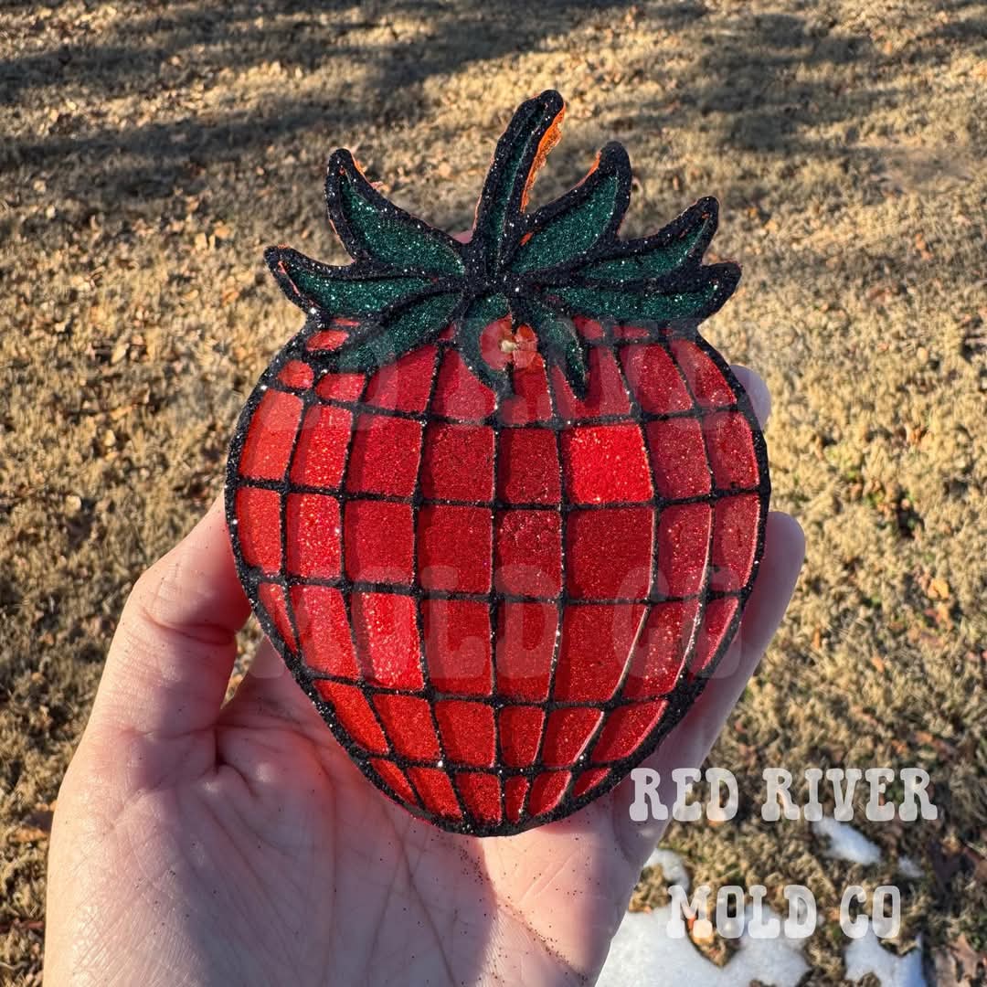 Disco Strawberry Silicone Freshie Mold - Red River Mold Co