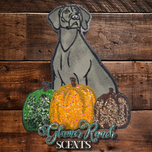 Dog Behind Pumpkins Silicone Freshie Mold (RRMC EXCLUSIVE) - Red River Mold Co