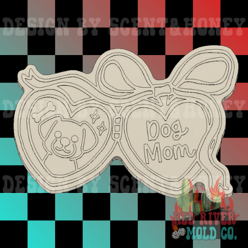 Dog Mom Heart Locket Silicone Freshie Mold - Red River Mold Co