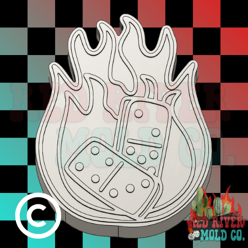 Dominos On Fire Silicone Freshie Mold (RRMC Exclusive) - Red River Mold Co