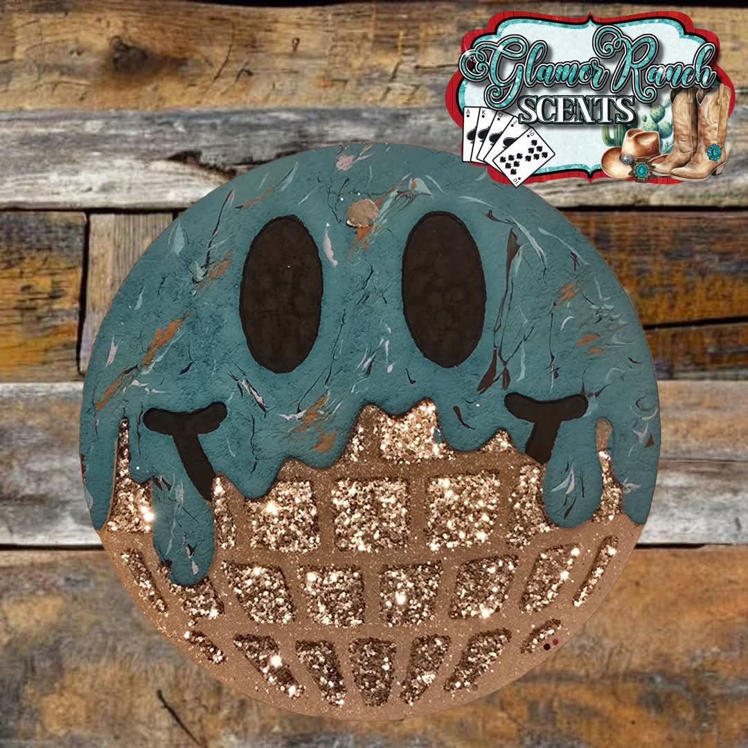Drippy Disco Ball smiley Silicone Freshie Mold - Red River Mold Co