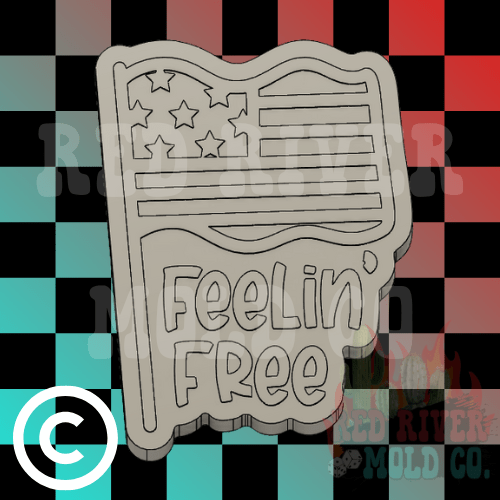 Feelin Free American Flag Silicone Freshie Mold - Red River Mold Co