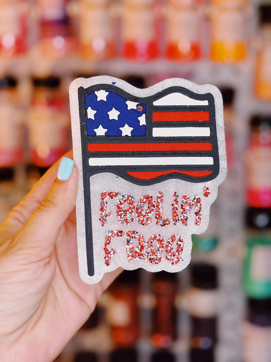 Feelin Free American Flag Silicone Freshie Mold - Red River Mold Co