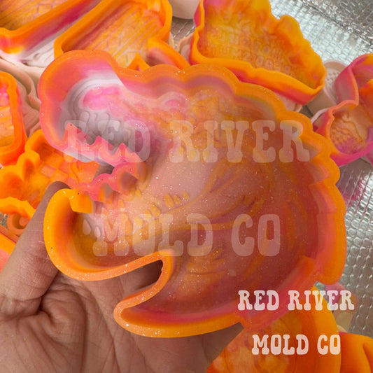 Gator Mascot With Star Eyes Silicone Freshie Mold - Red River Mold Co